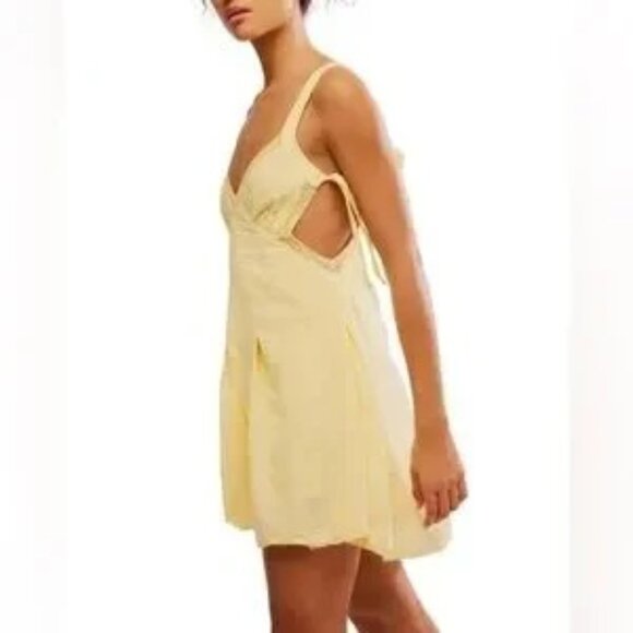 Free People Vivi Mini Dress Butter Yellow - Picture 2 of 11
